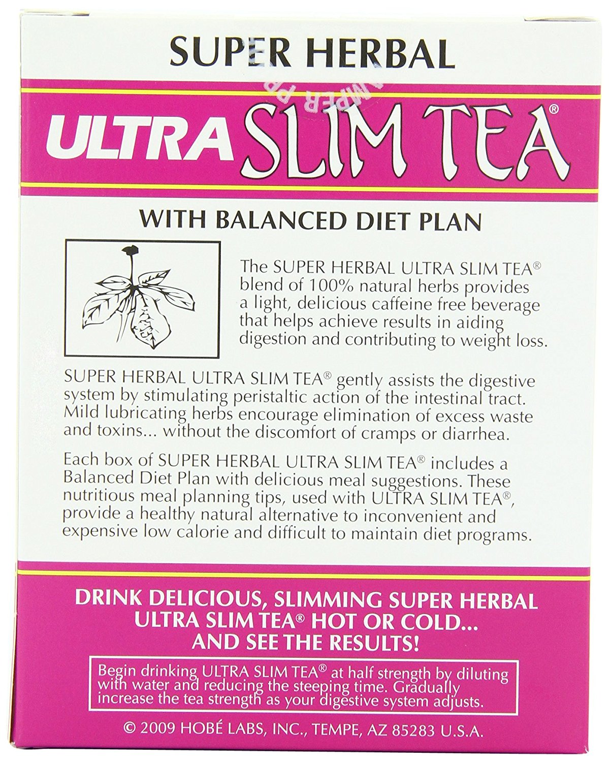 Ultra Slim Tea, Super Herbal, Tea Bags, 24Count Box (Pack of 4) N2