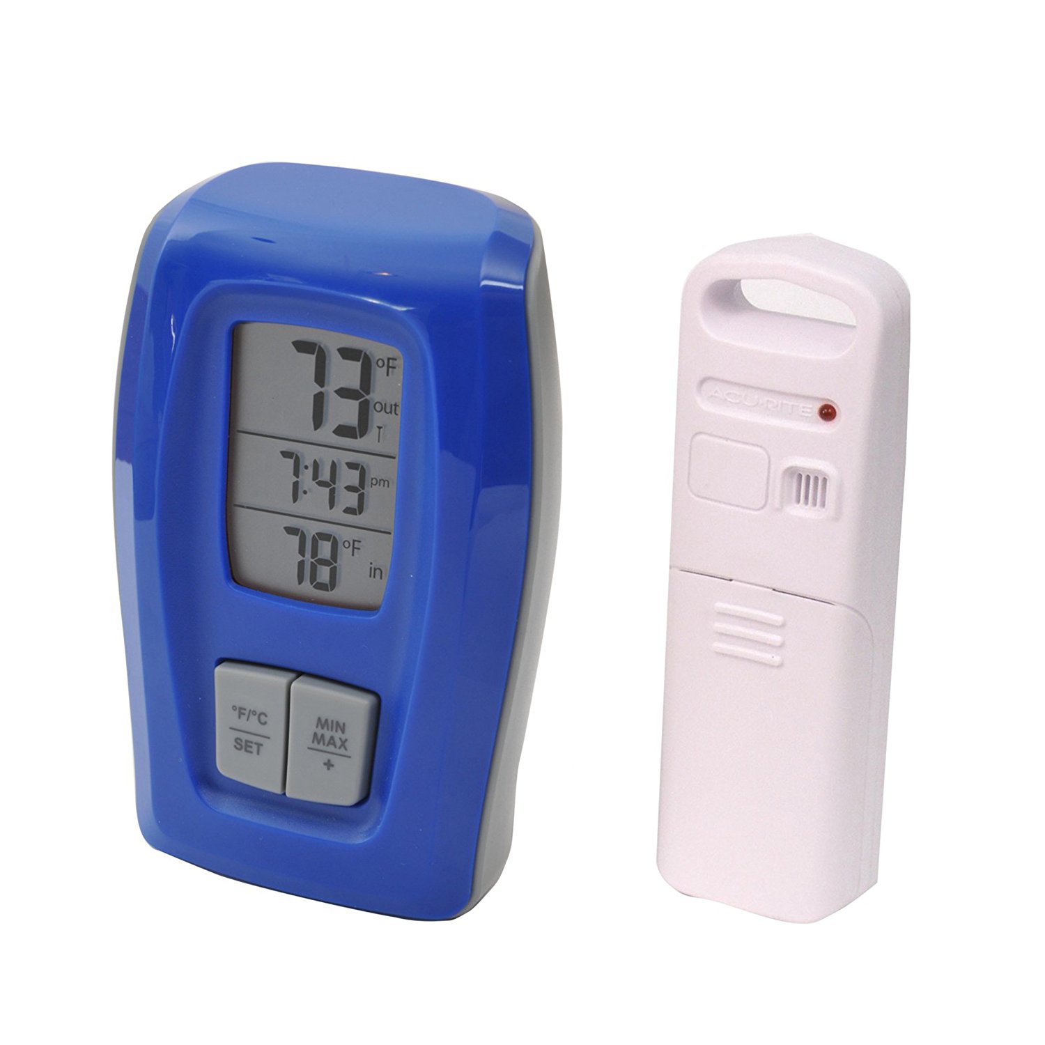 AcuRite 00418 Wireless Thermometer with Clock, White N3 free image download