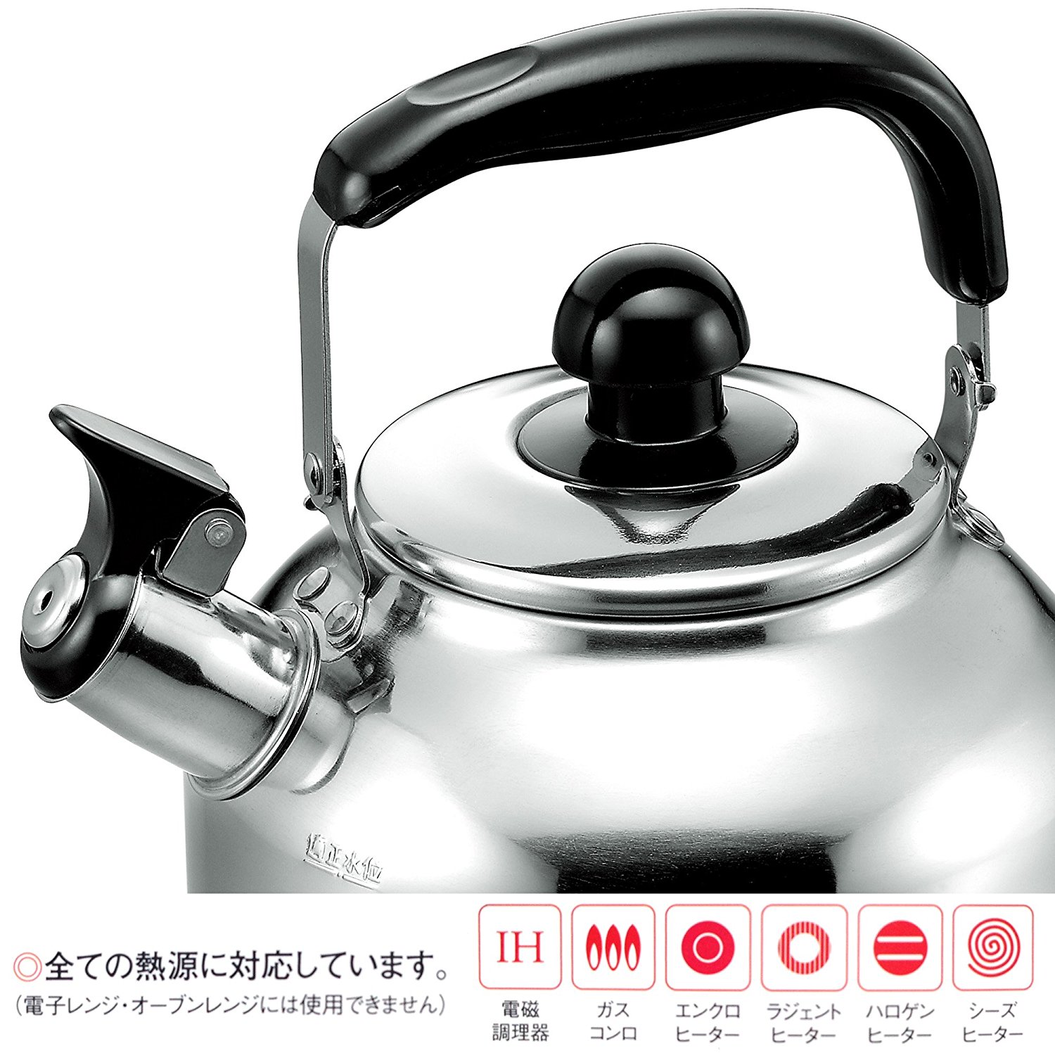 188 Stainless Steel Lid Wide Whistling Kettle 3.6L（japan import） N2 free image download
