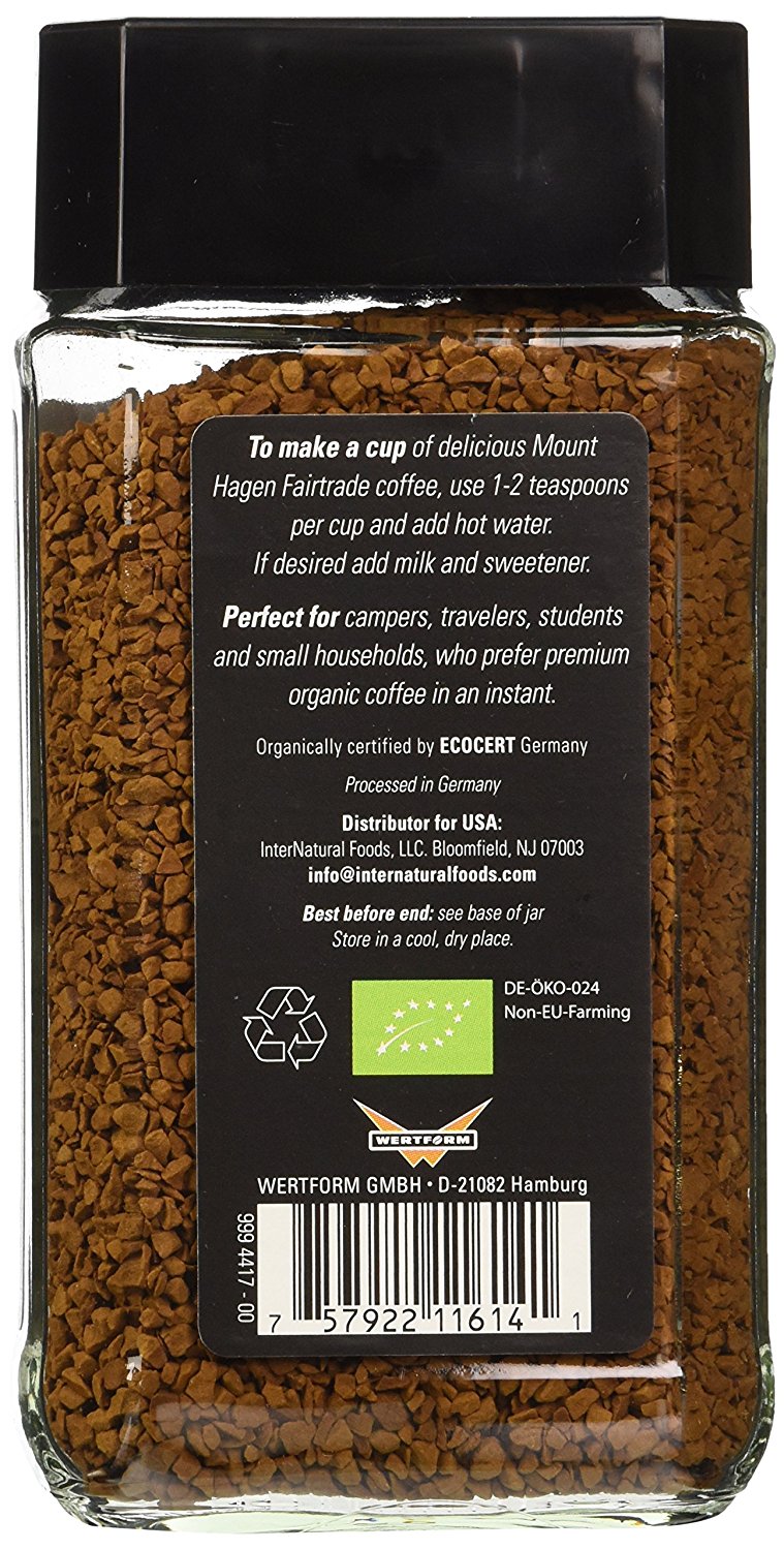 Mount Hagen Freeze Dried Instant Coffee 3.53 Oz Jars 2 Pack N2 free