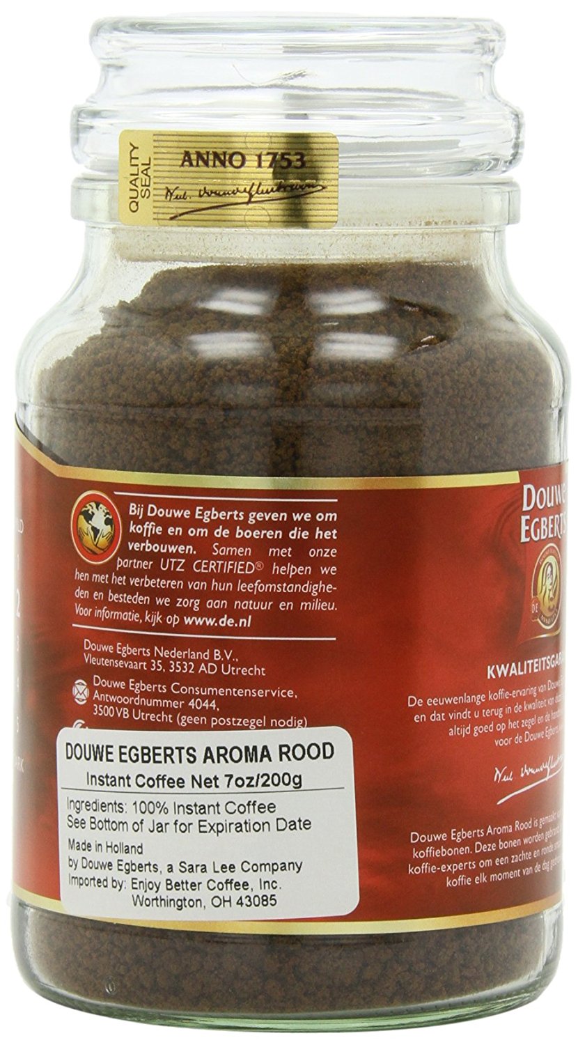 Douwe Egberts Aroma Rood Instant Coffee, 200 gram Jars (Pack of 2) N3