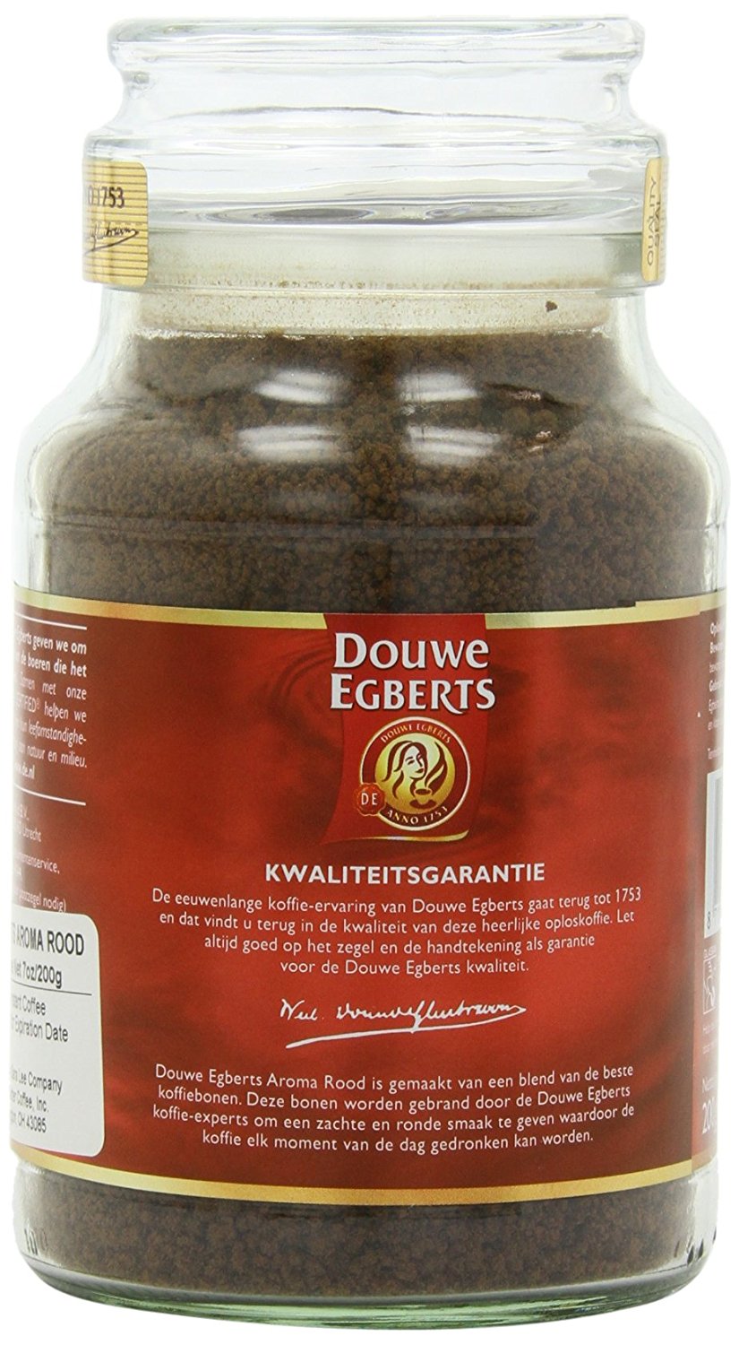 Douwe Egberts Aroma Rood Instant Coffee, 200 gram Jars (Pack of 2) N4