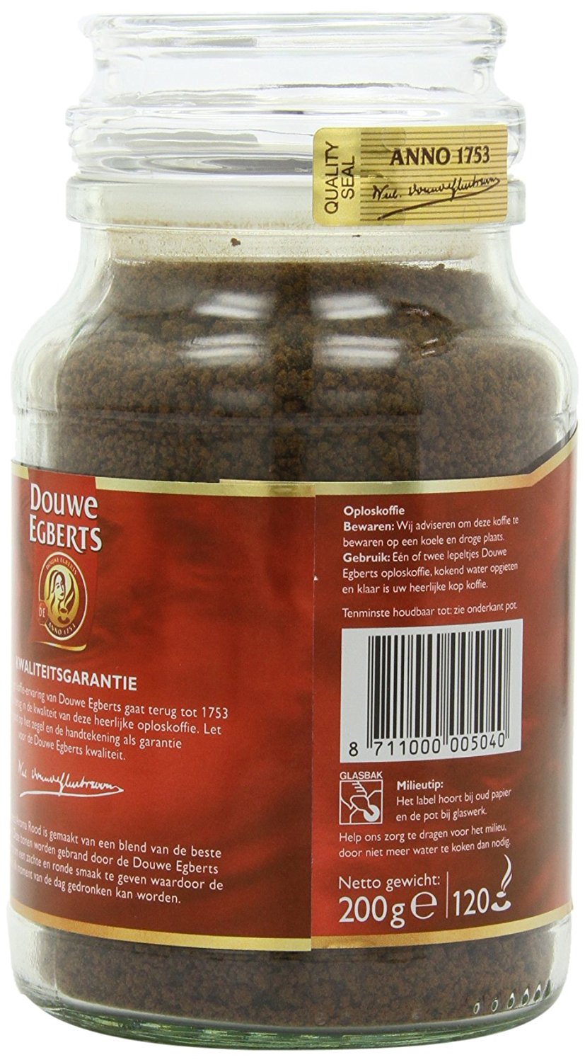 Douwe Egberts Aroma Rood Instant Coffee, 200 gram Jars (Pack of 2) N5