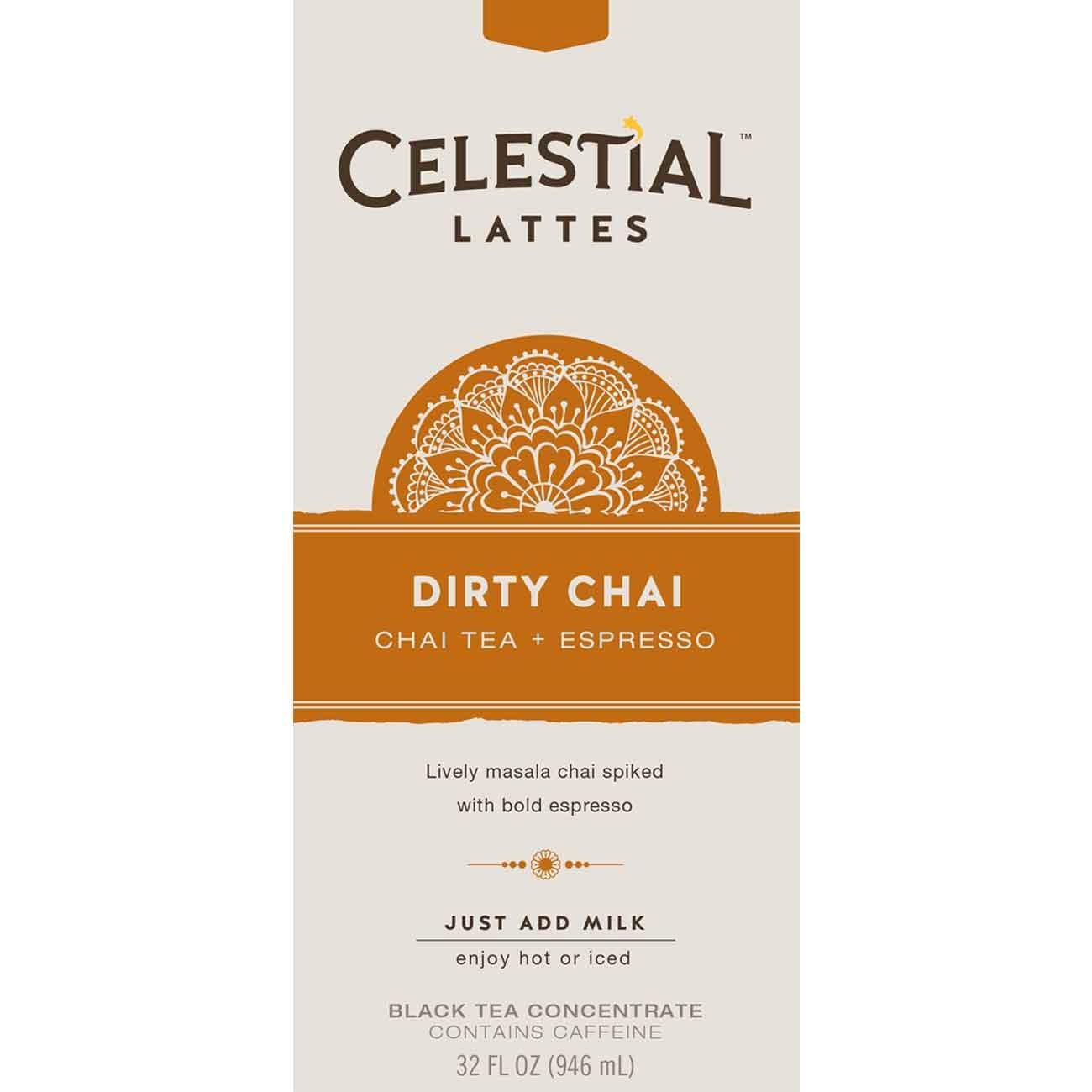 Celestial Seasonings Dirty Chai Tea Latte Concentrate, 32 Fluid Ounce (Pack of 6) free image