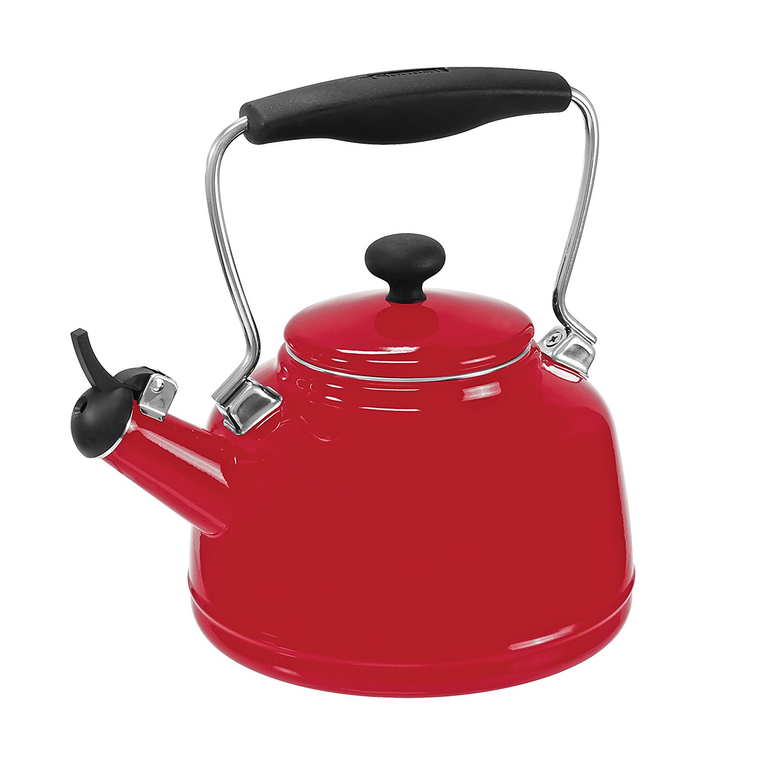Chantal 37VINT WT Enamel on Steel Vintage Teakettle, 1.7 quart, White N2 free image download