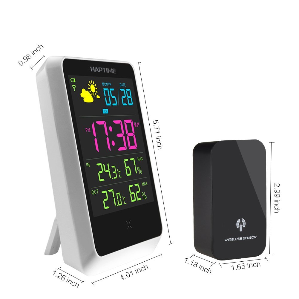 Weather Station Alarm Clock, WEKSI LCD Screen Digital Weather Forecast