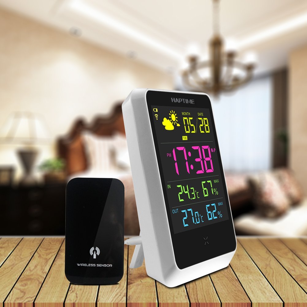 Weather Station Alarm Clock, WEKSI LCD Screen Digital Weather Forecast