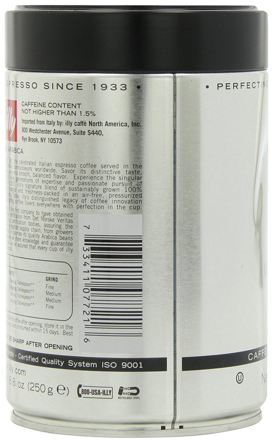 Illy Scuro Whole Bean Coffee Dark Roast Pack of Six 8.8 oz. Coffee