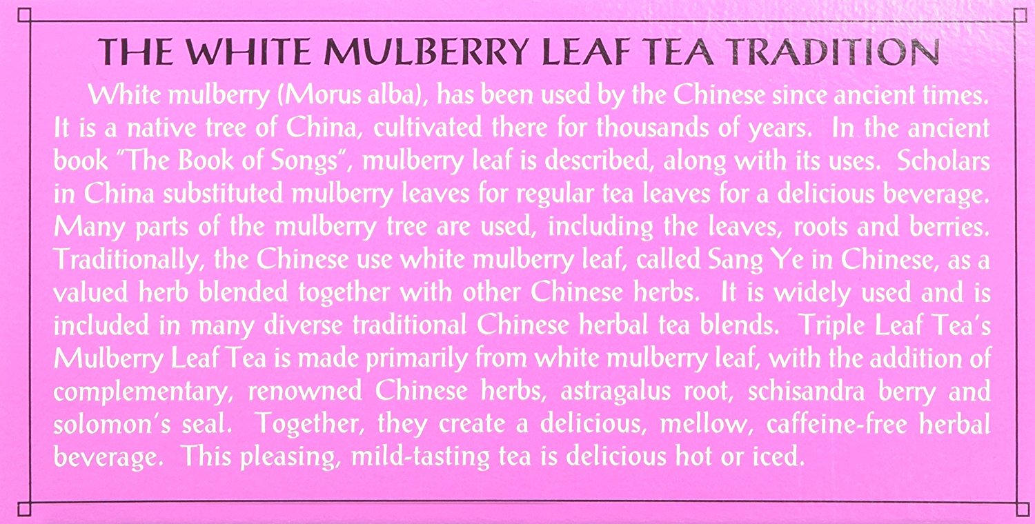 Triple Leaf Tea Bags, Mulberry Leaf, 20 Count N5 free image download