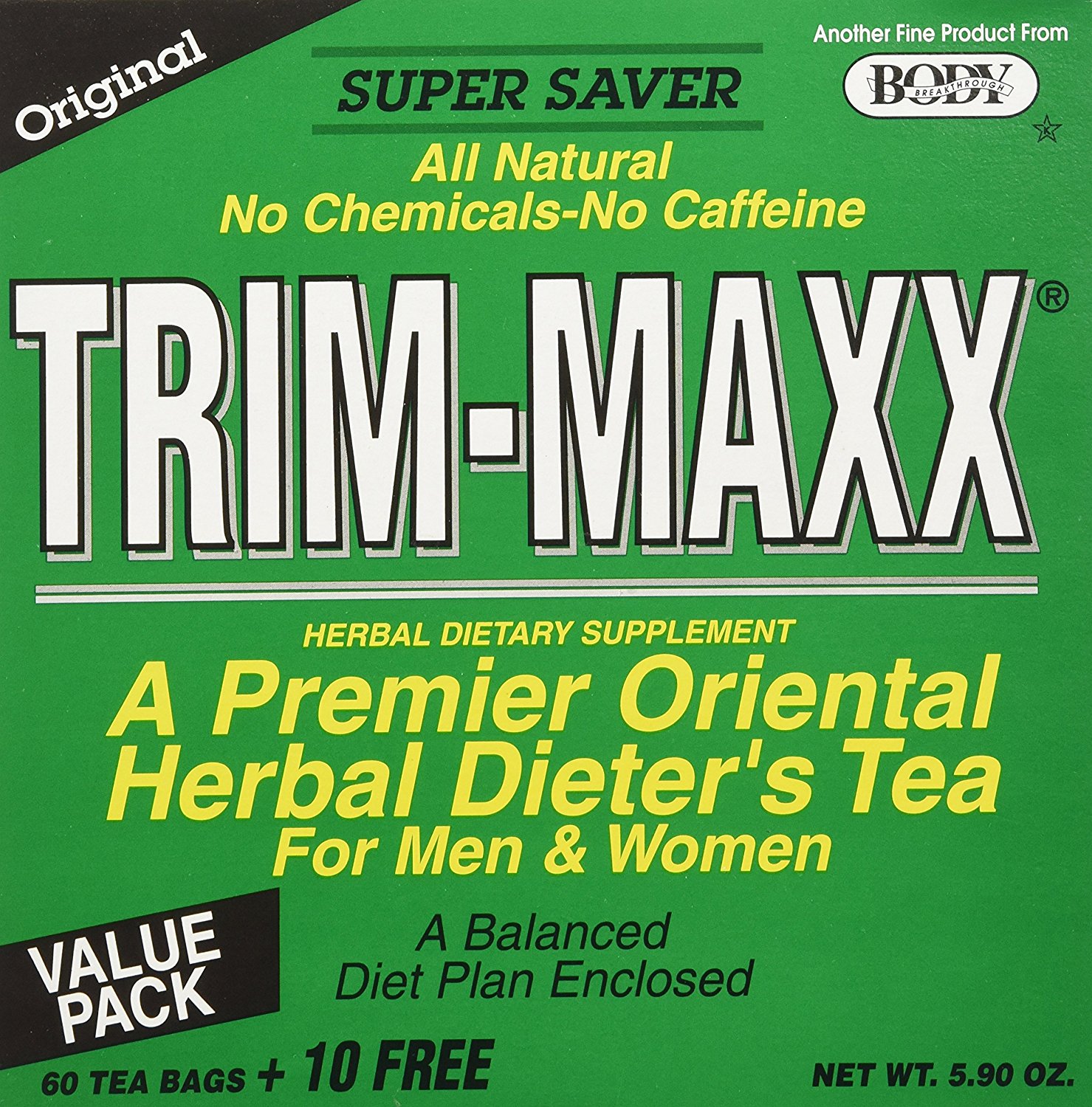 Body Breakthrough Trim Maxx Herbal Dieter's Tea, 60 Count free image