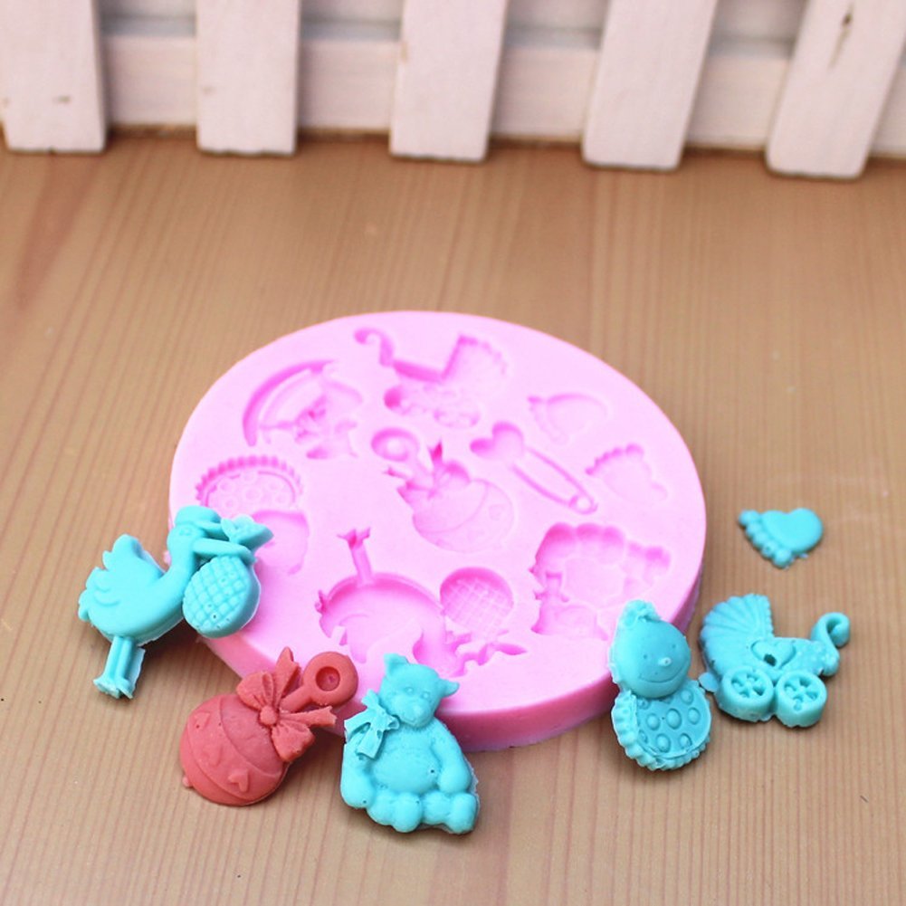 Chic Baby Shower Silicone Fondant Cake Chocolate Baking Sugarcraft