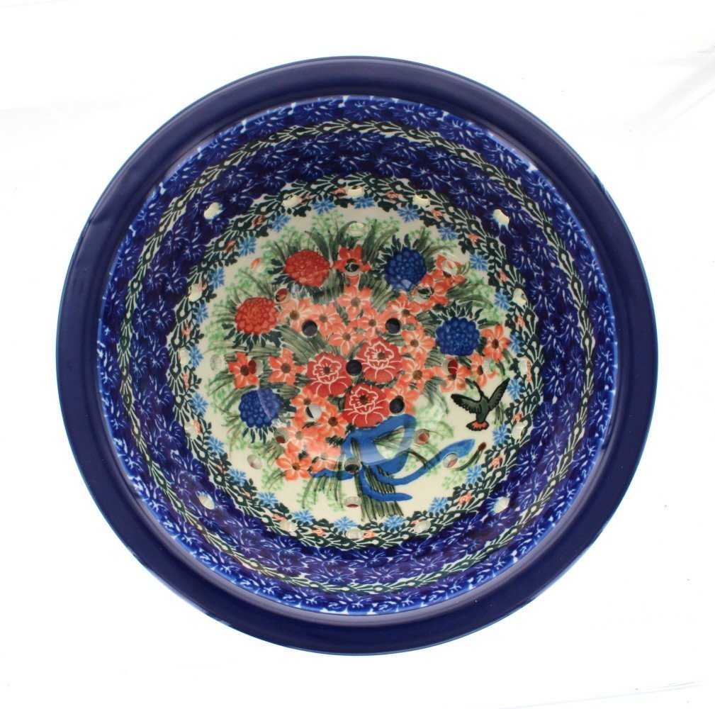 Polish Pottery Blush Bouquet Berry Bowl & Plate N2 free image download