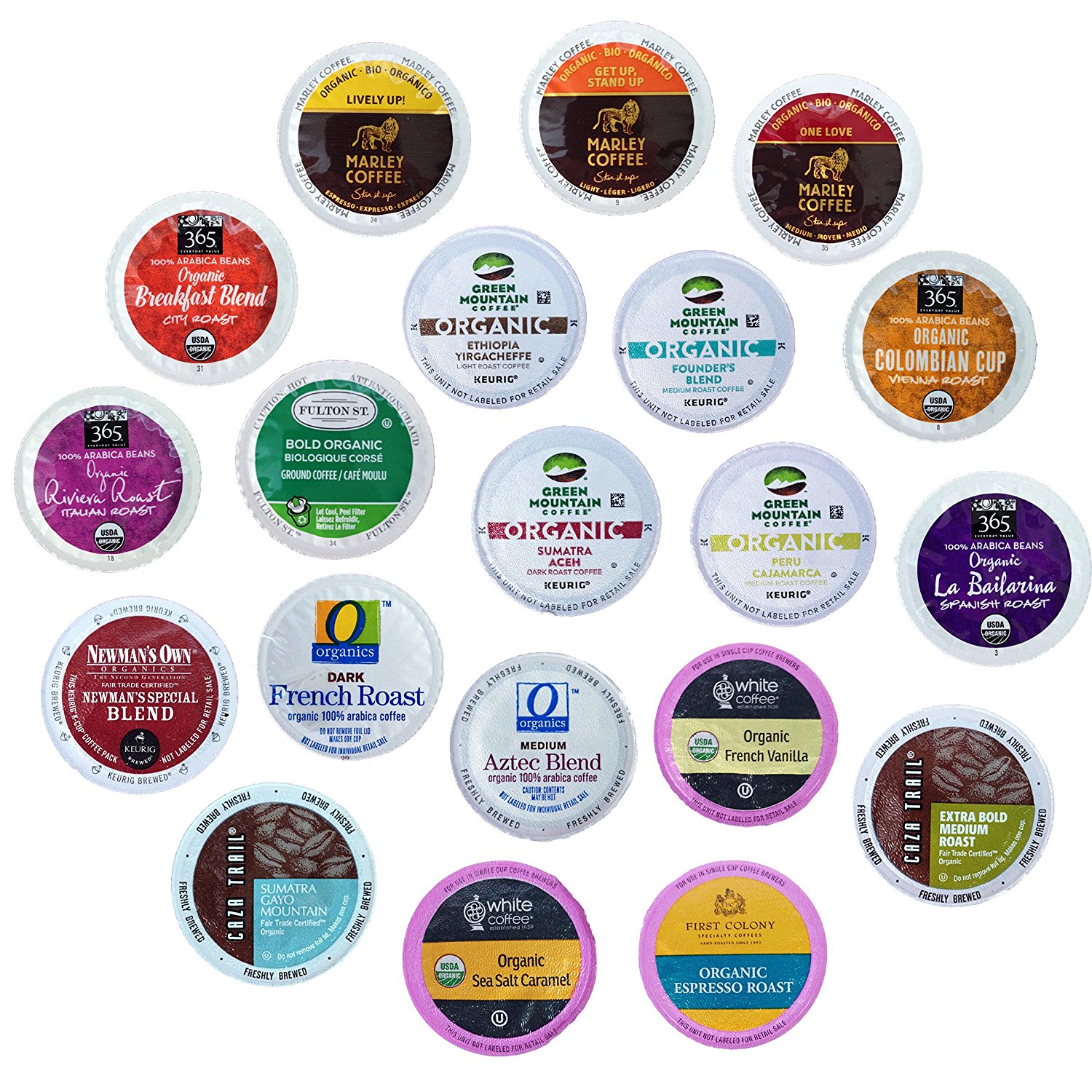 Organic Coffee KCups Variety Pack for Keurig Brewers, 20count