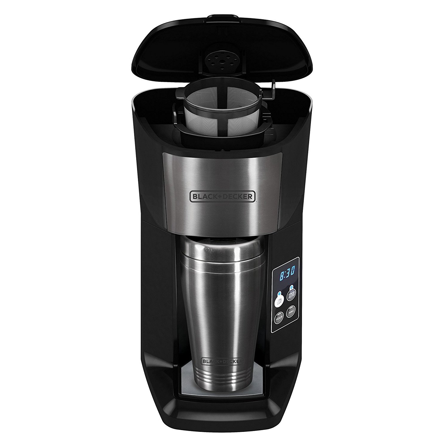 BLACK+DECKER CM625B Programmable Single Serve Coffee Maker with Travel Mug, Black N3 free image