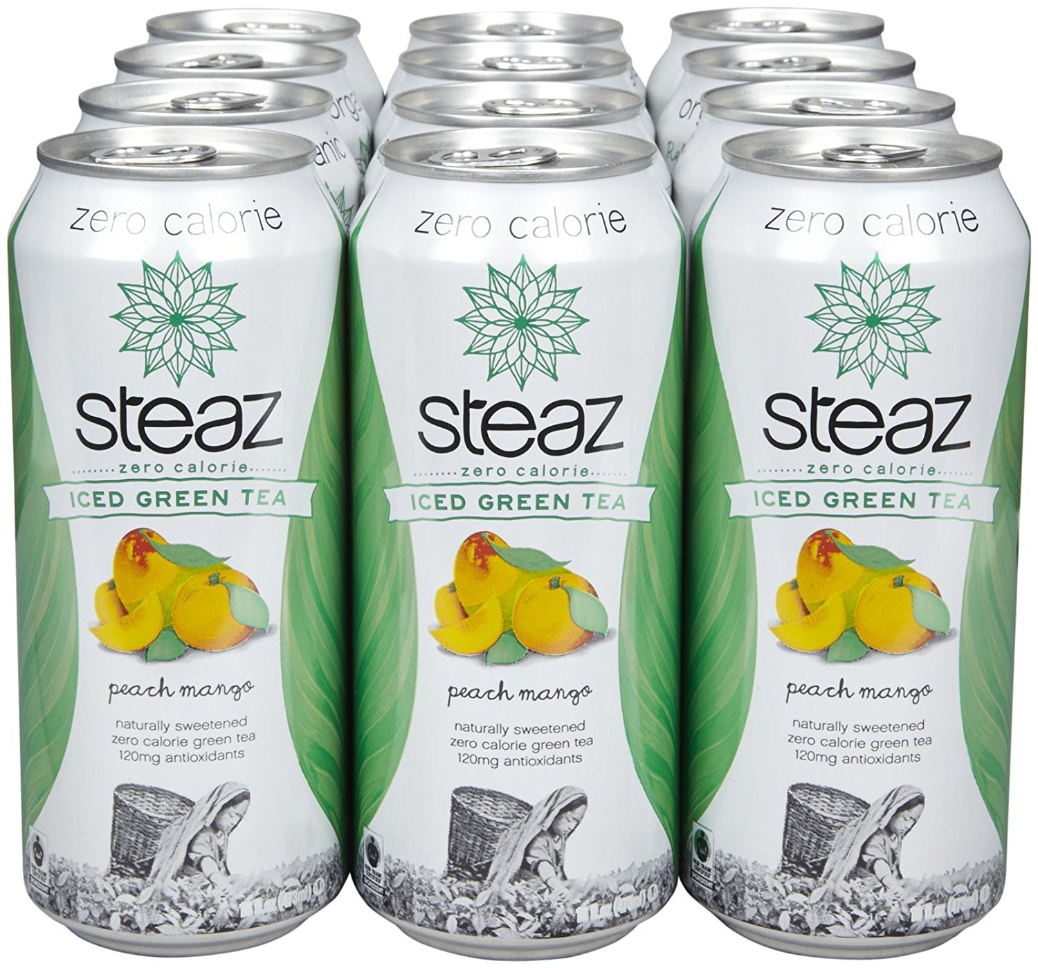 Steaz Zero Calorie Tea Peach Mango 16 OZ 12 pk N2 free image download
