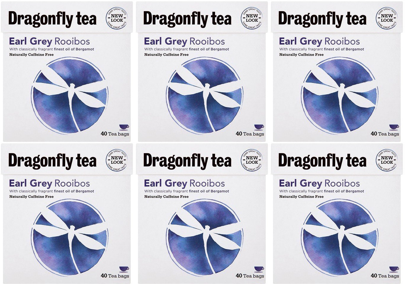 (2 Pack) Dragonfly Tea Earl Grey Rooibos Tea 40 Bag 2 PACK