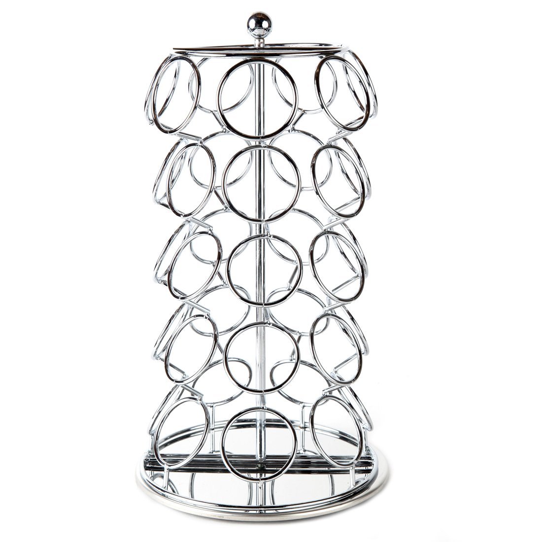 Lily's Home K Cup Holder Carousel for 35 KCups in Chrome. K Cup