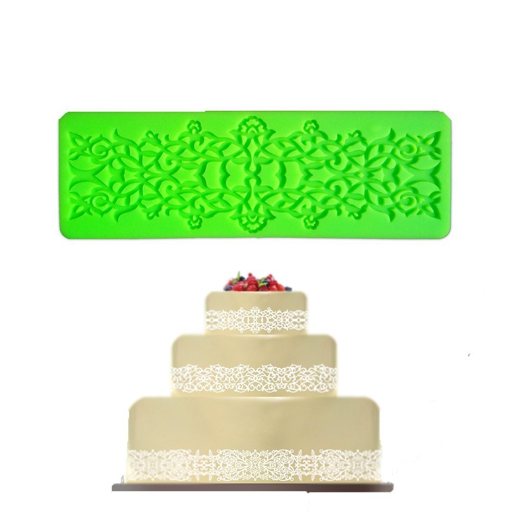 Fanhesheng Set of 3, Little Flowers Embossing Cake Lace Fondant Mold