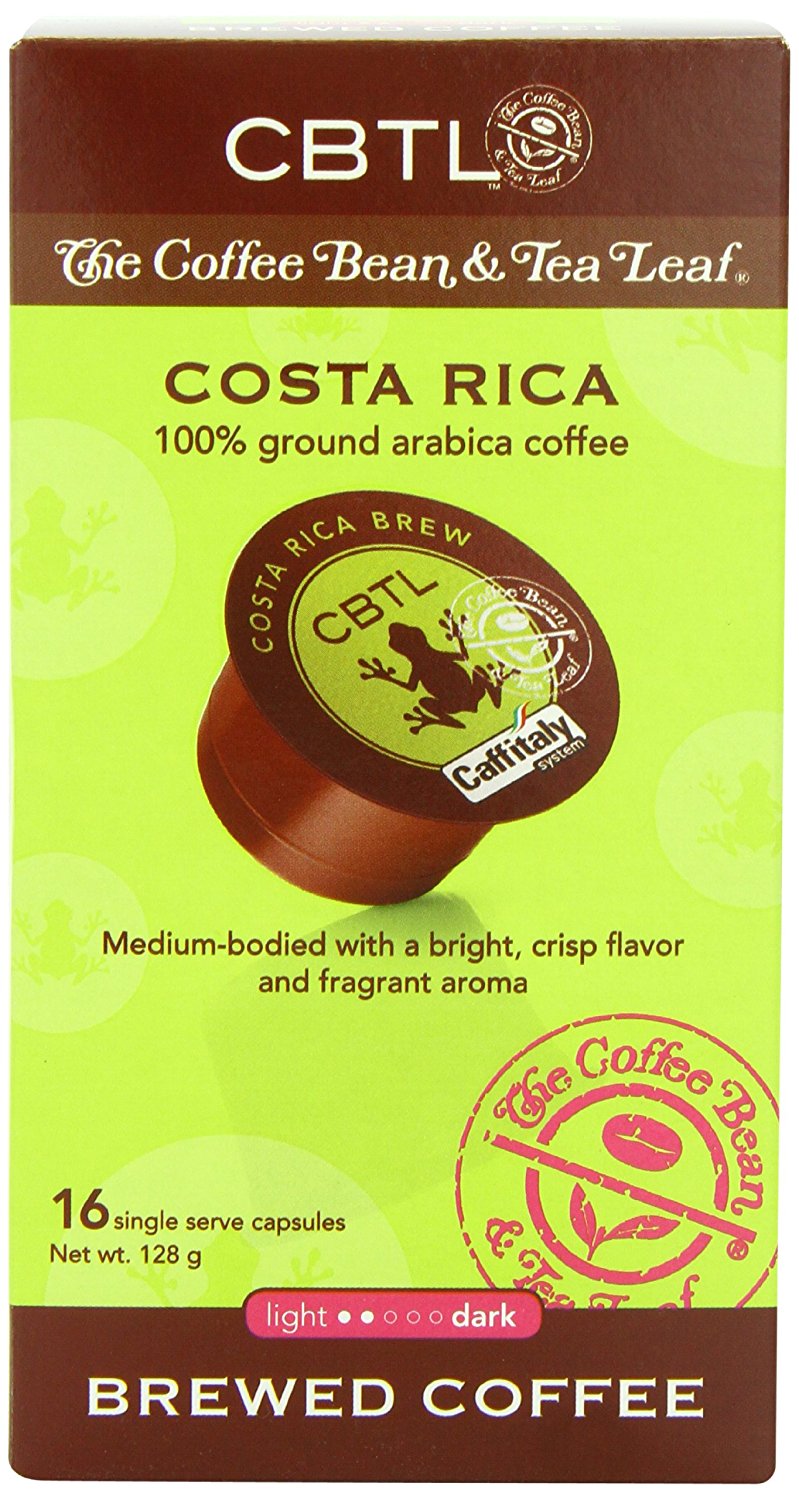CBTL Costa Rica Brew Coffee Capsules By The Coffee Bean & Tea Leaf, 16