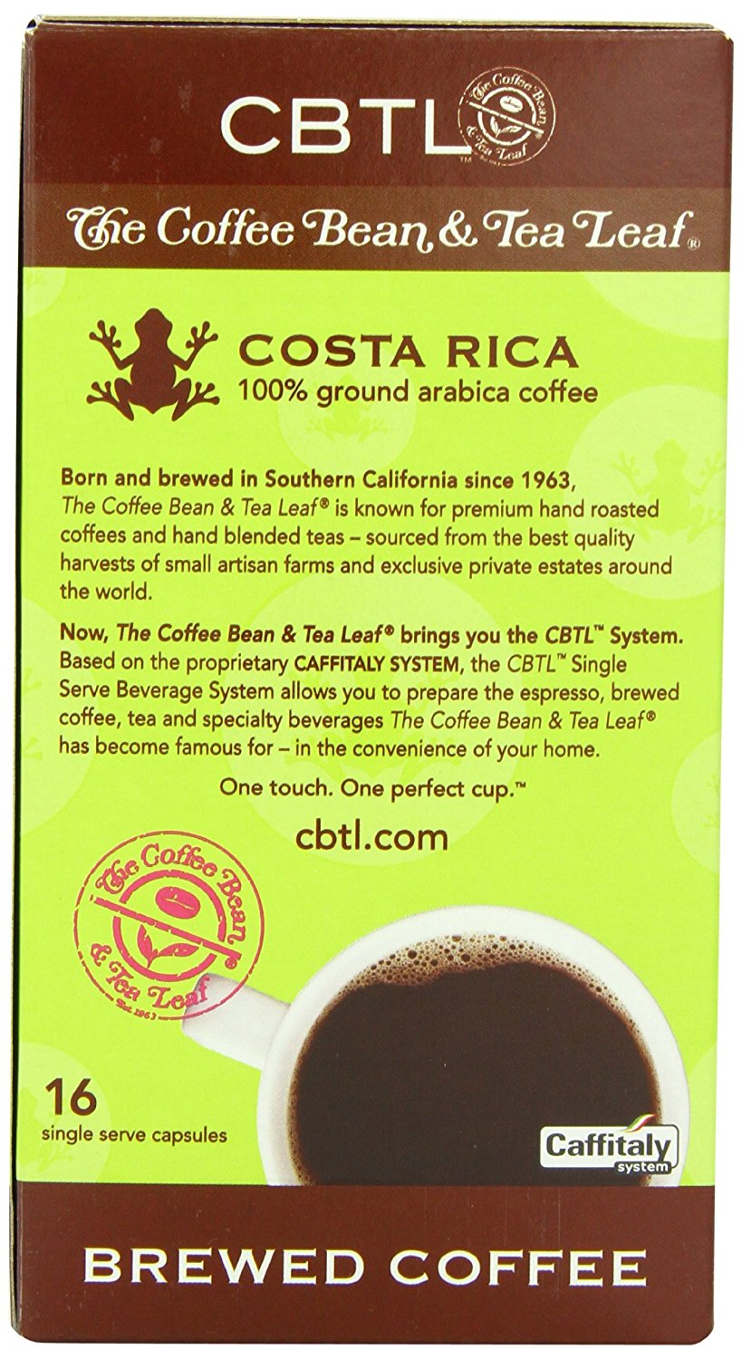 CBTL Costa Rica Brew Coffee Capsules By The Coffee Bean & Tea Leaf, 16