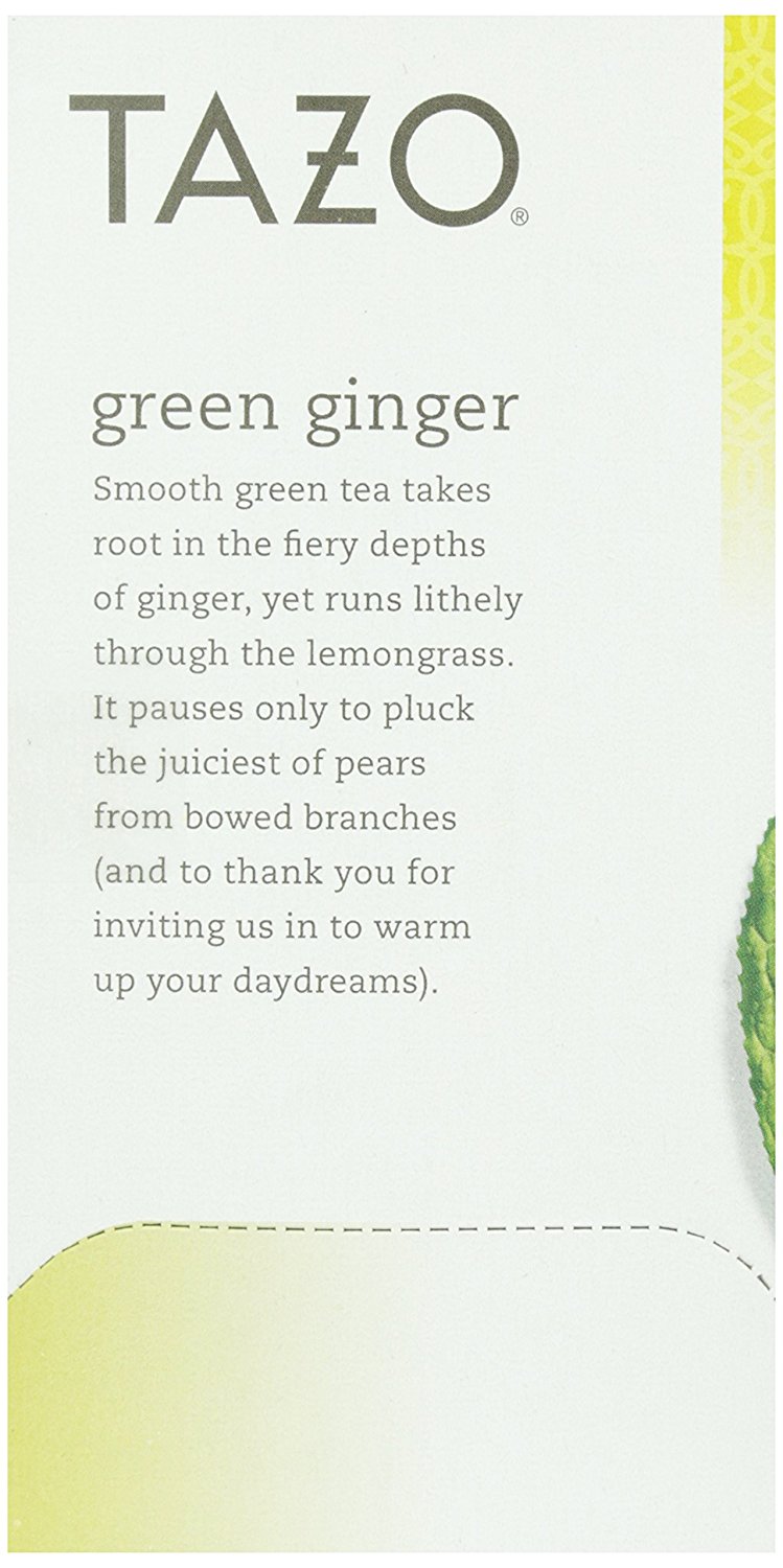 Tazo Tea, Green Ginger Tea, Tea Bags, 20 ct N3 free image download