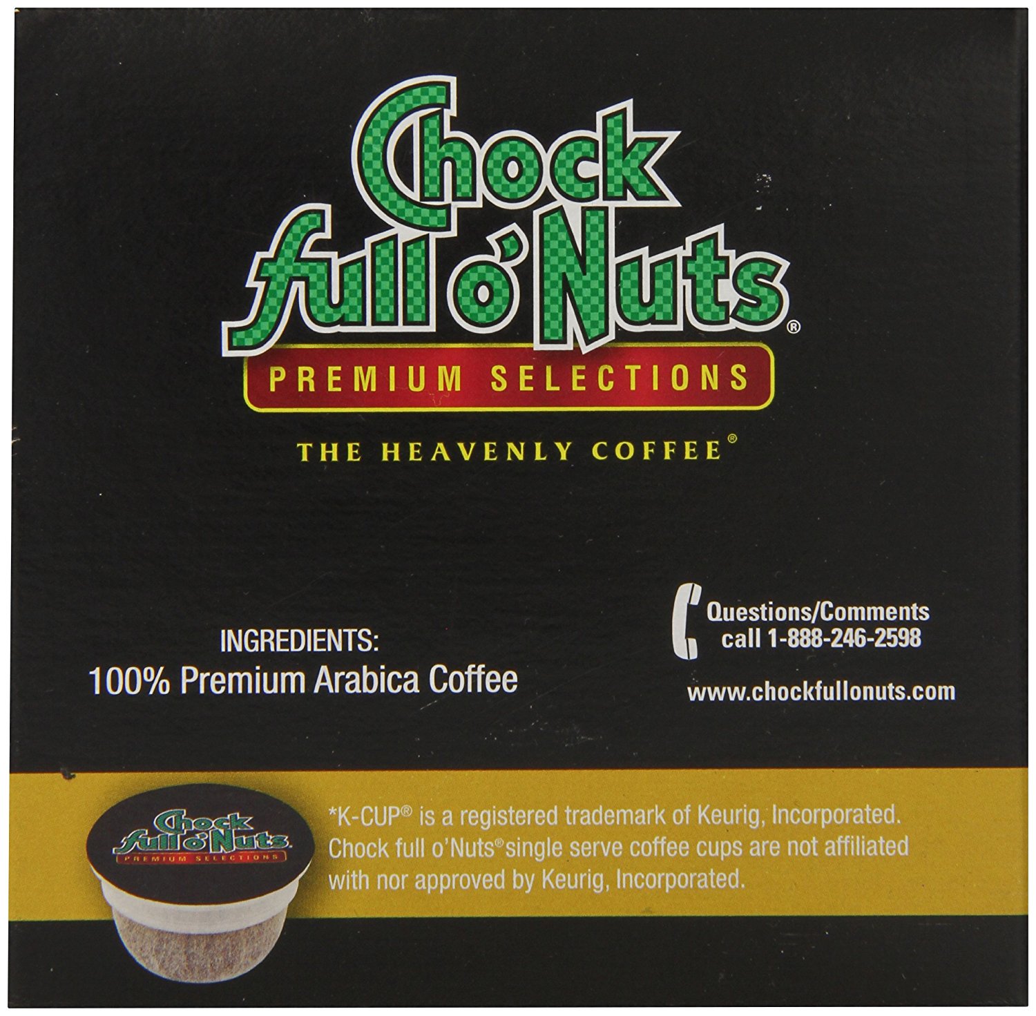 Chock full o'Nuts Coffee 100 Colombian Medium Roast, 12 Single Serve