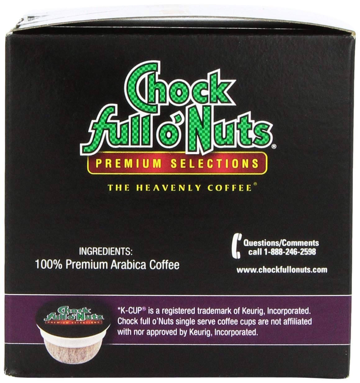 Chock full o'Nuts Coffee 100 Colombian Medium Roast, 12 Single Serve