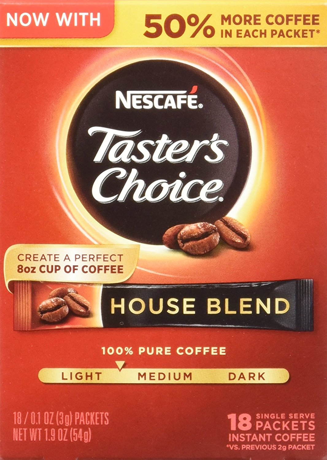Nescafe Taster's Choice Instant Coffee, House Blend, 6 Count (Pack of