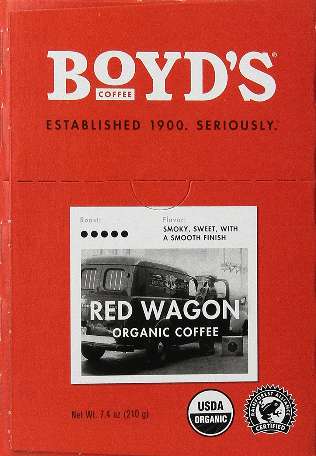 Boyd's Coffee Single Cup Coffee, Organic Red Wagon, 20 Count free image