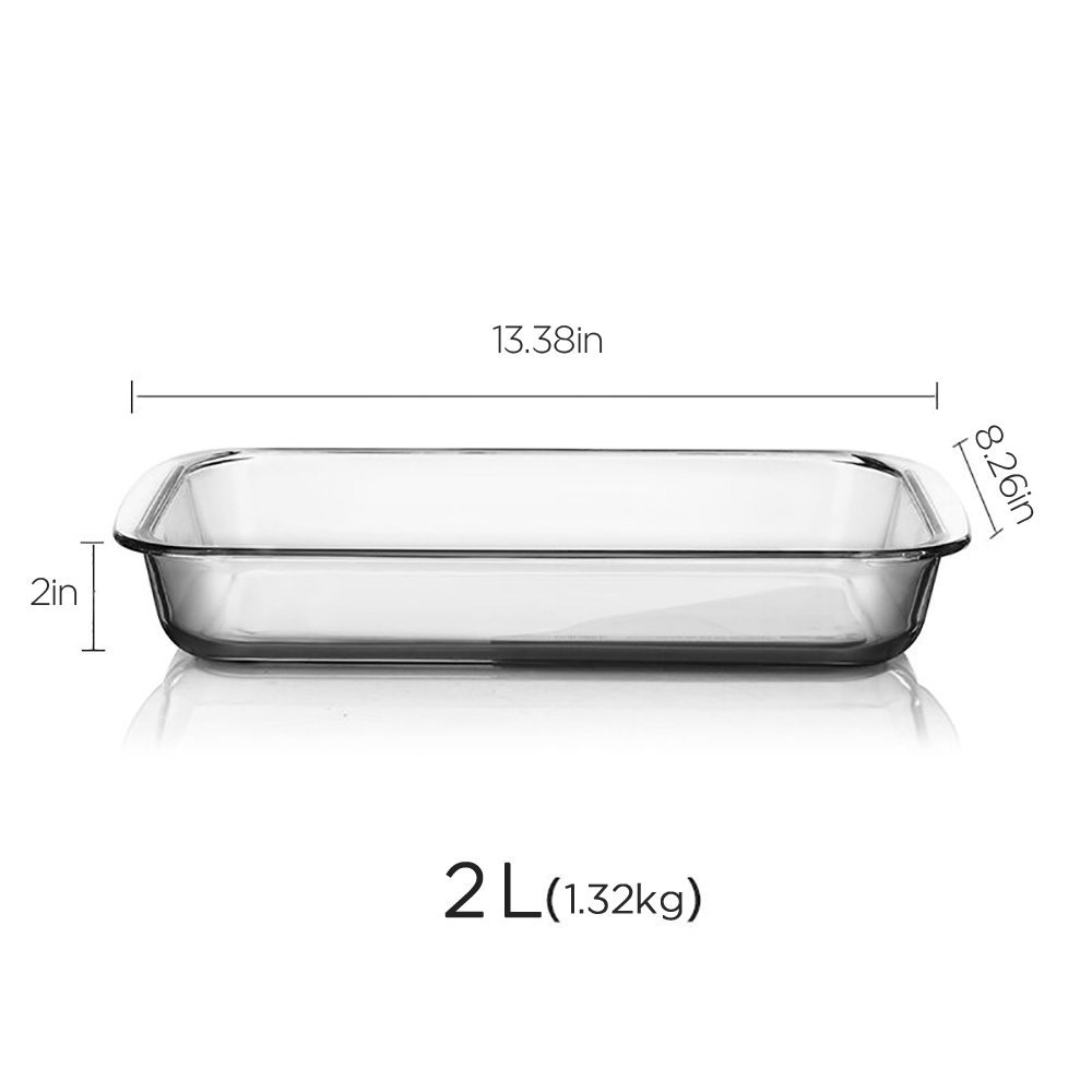 Glass Bakeware, Glencreag 1 Liter Clear Oblong Tempered Glass Baking