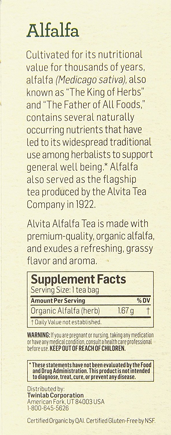 Alvita Organic Alfalfa Herbal Tea Bags, 24 Count N4 free image download
