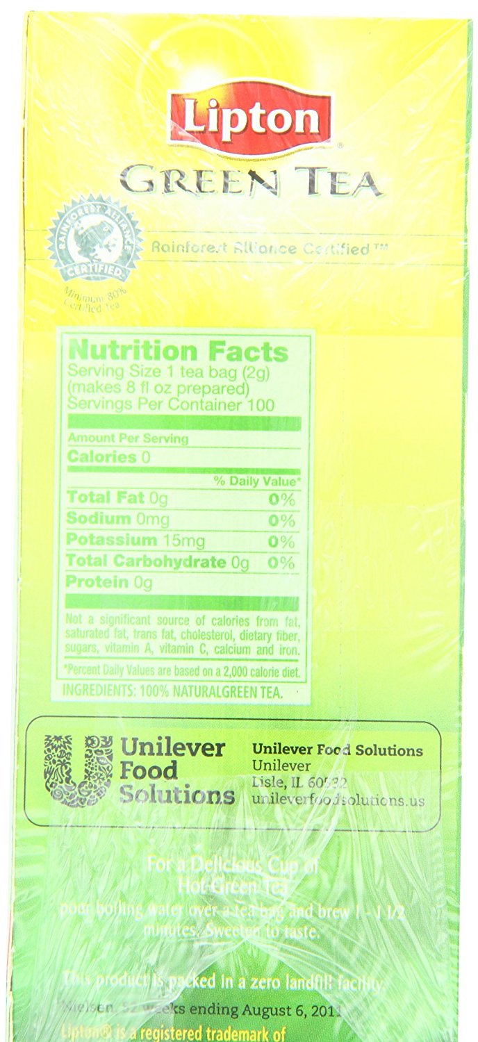 Lipton Green Tea, 100 Percent Natural 100 ct N5 free image download