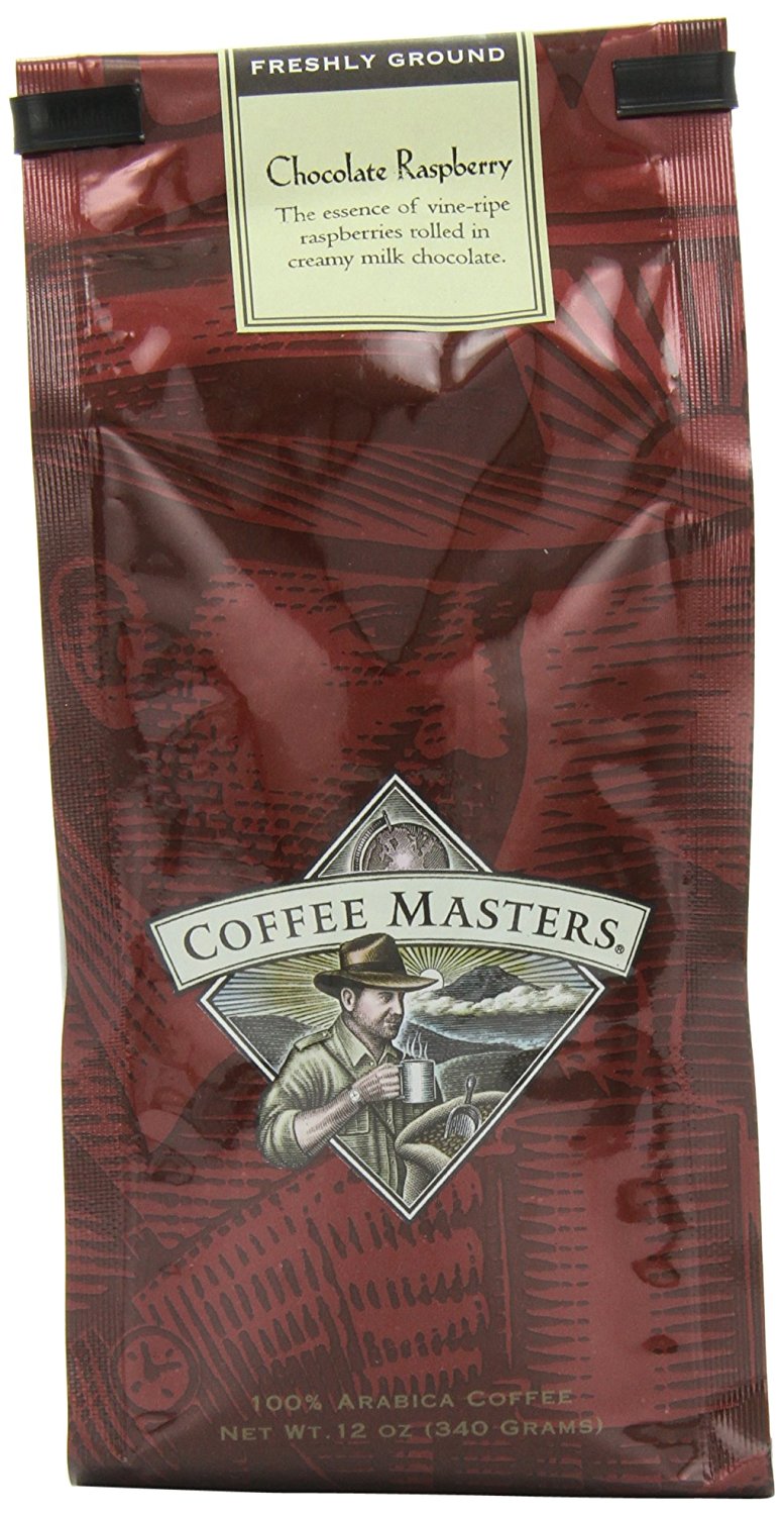 Coffee Masters Flavored Coffee, Chocolate Raspberry, Ground, 12Ounce