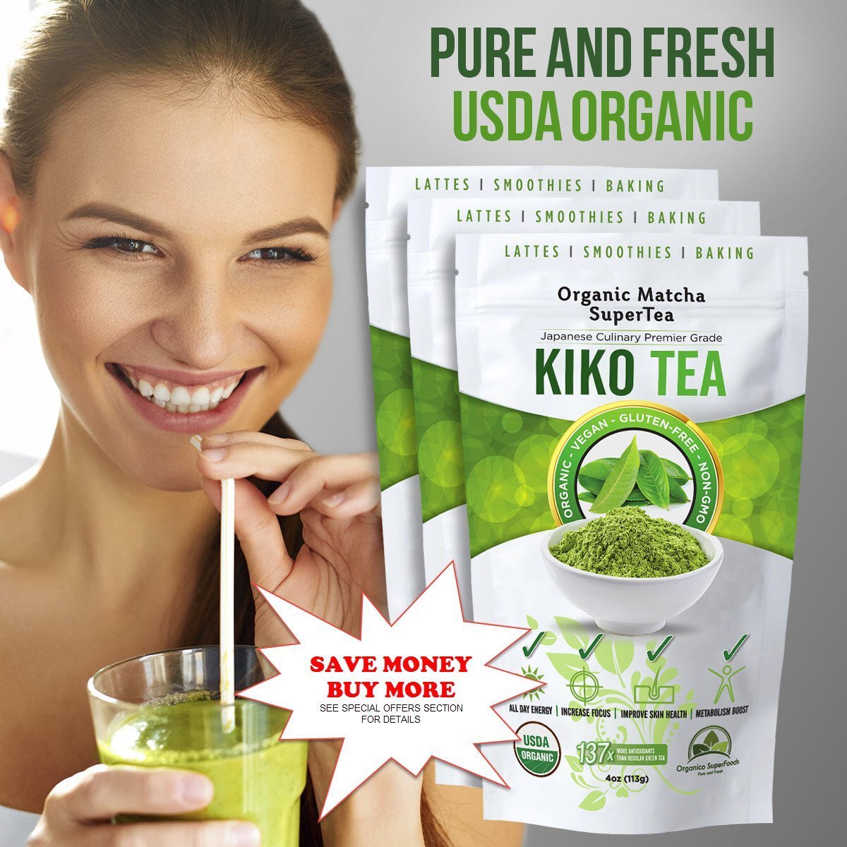 Matcha Green Tea Powder USDA Premium Japanese Organic Culinary