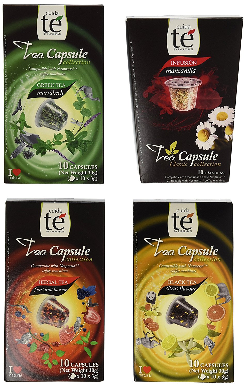 40 Nespresso Compatible Pods Origen Tea Variety Pack Black Citrus