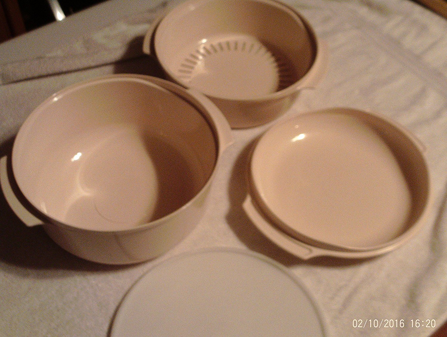 Tupperware Tupperwave StackCooker Starter Set 4 pc Beige with Sheer