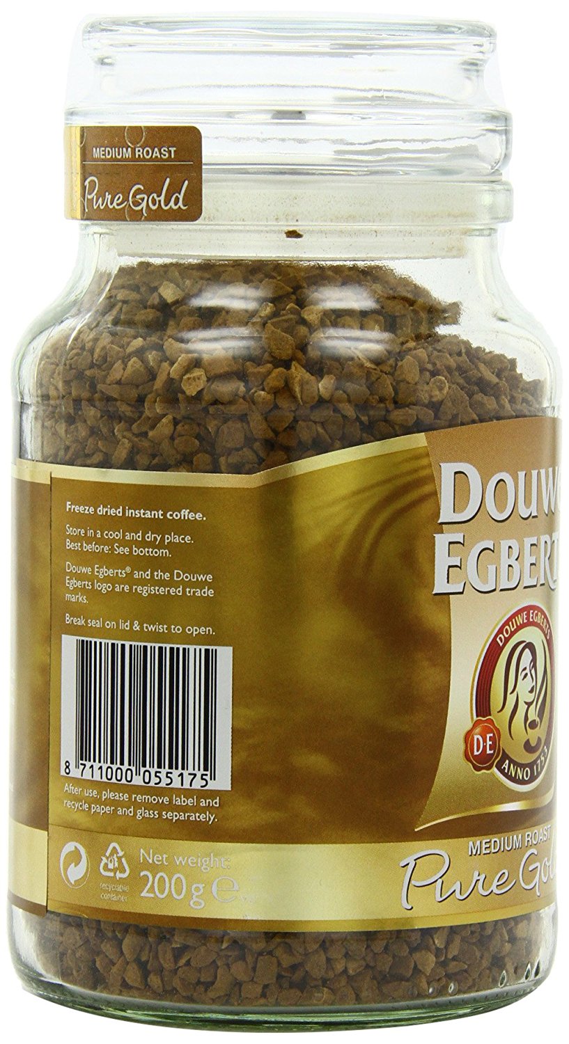 Douwe Egberts Pure Gold Instant Coffee, Medium Roast, 7.05Ounce, 200g