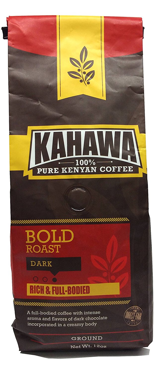 KAHAWA Kenya Coffee, Dark Roast, Ground Coffee, 100 Arabica Coffee