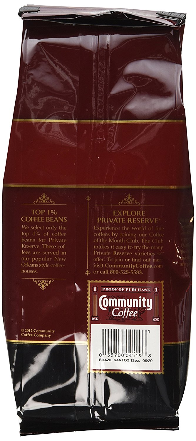 Community Coffee Private Reserve Whole Bean, Brazil Santos Bourbon, 12