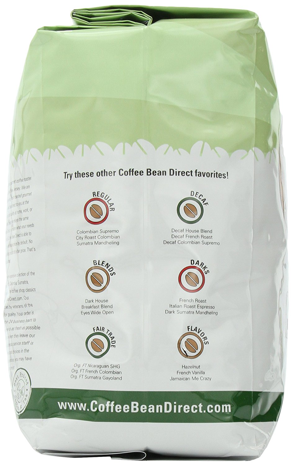 Coffee Bean Direct Hazelnut Flavored, Whole Bean Coffee, 5Pound Bag N3