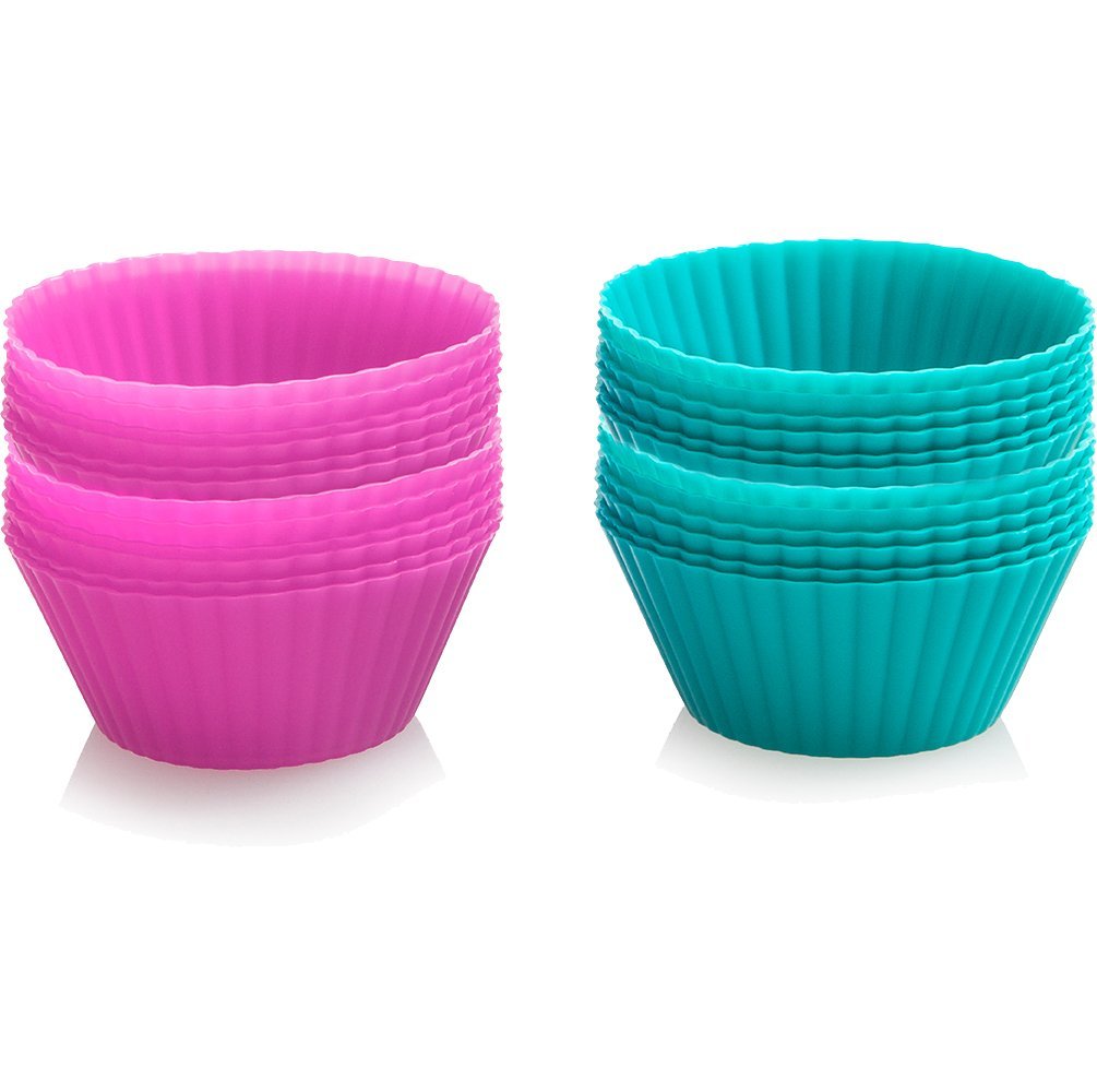 Holstein Housewares HB07008EMBU 24 Piece Silicone Baking Cup Set