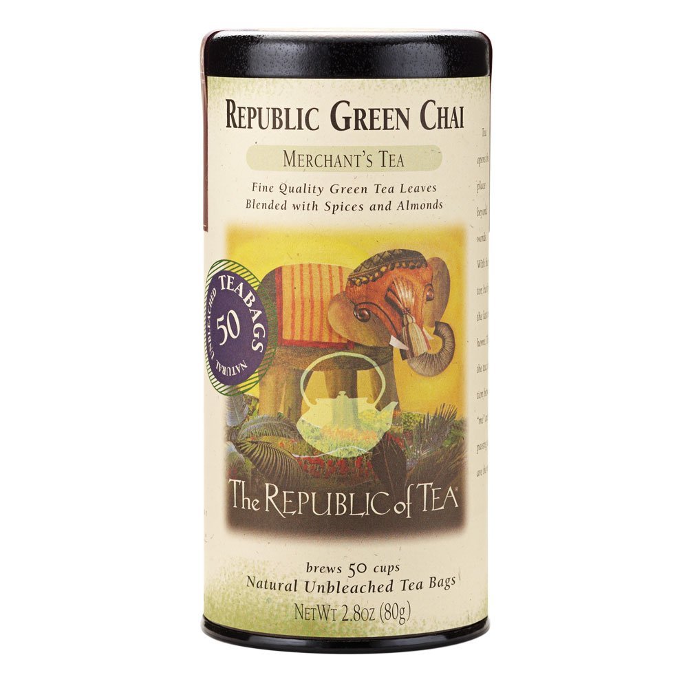 The Republic Of Tea Organic Turmeric Ginger Green Tea, 50 Tea Bags