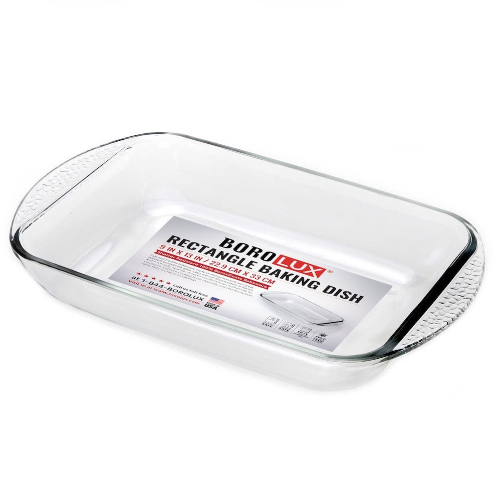 Borolux Casserole and Lasagna Baking Dish, ShatterResistant