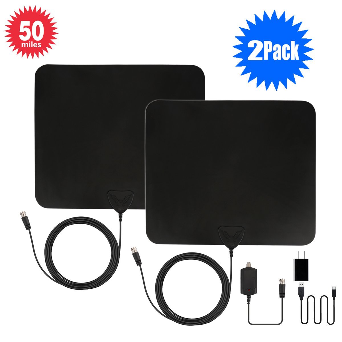 Indoor TV Antenna ANTRobut 50 Miles Range Digital HDTV Antenna with