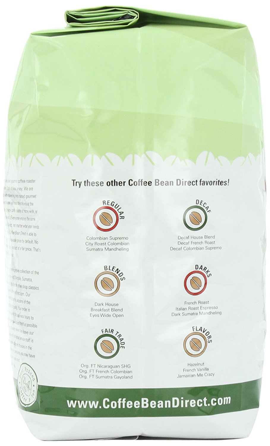 Coffee Bean Direct Hazelnut Flavored, Whole Bean Coffee, 5Pound Bag