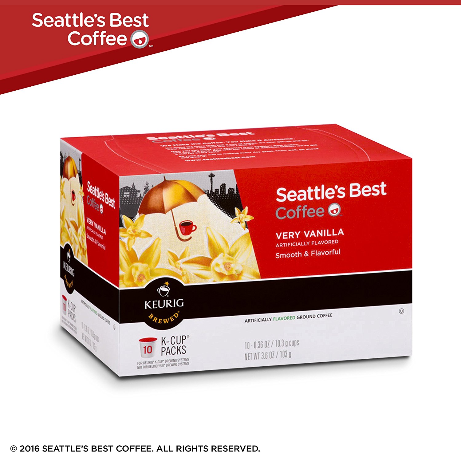 Seattle's Best Coffee Very Vanilla, KCup for Keurig Brewers, 60 Count