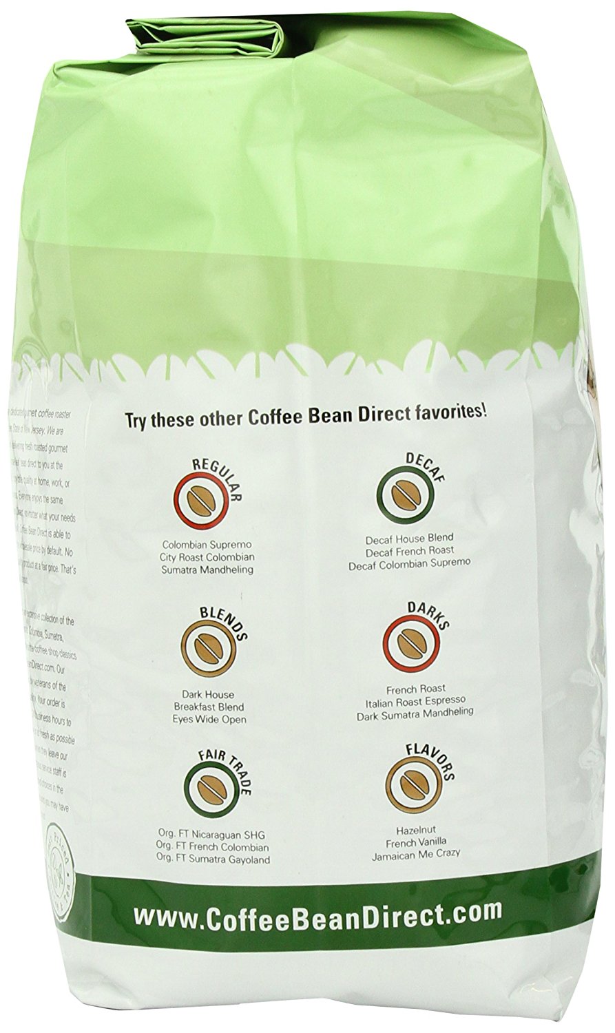 Coffee Bean Direct Hazelnut Flavored, Whole Bean Coffee, 5Pound Bag