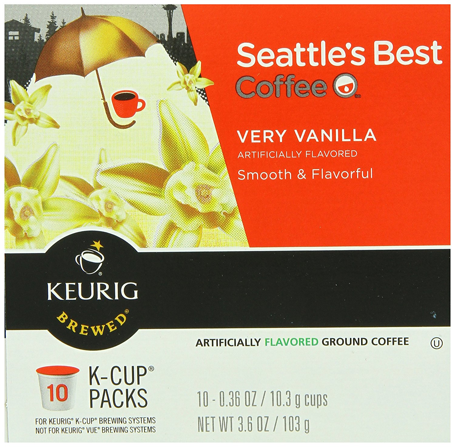 Seattle's Best Coffee Very Vanilla, KCup for Keurig Brewers, 60 Count