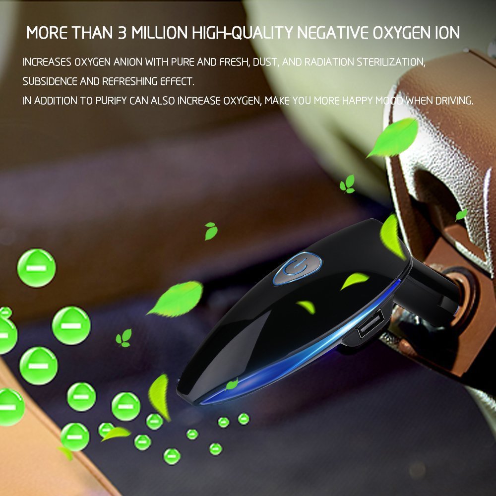 Protable Car Air Purifier,Evtech Car Ionic Air Freshener Removes