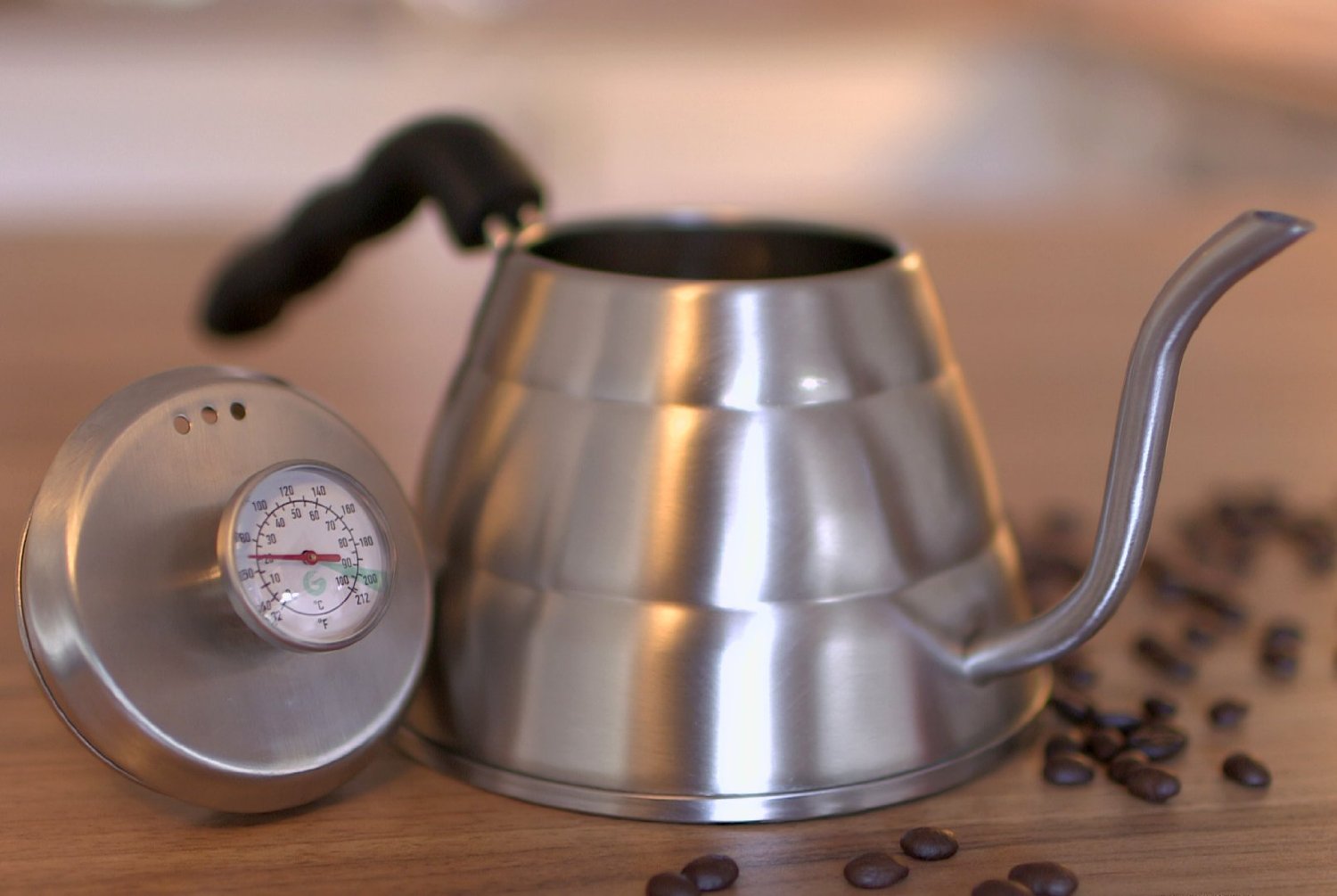 POUR OVER Coffee Kettle 1.2L Stop Burning Your Beans THERMOMETER